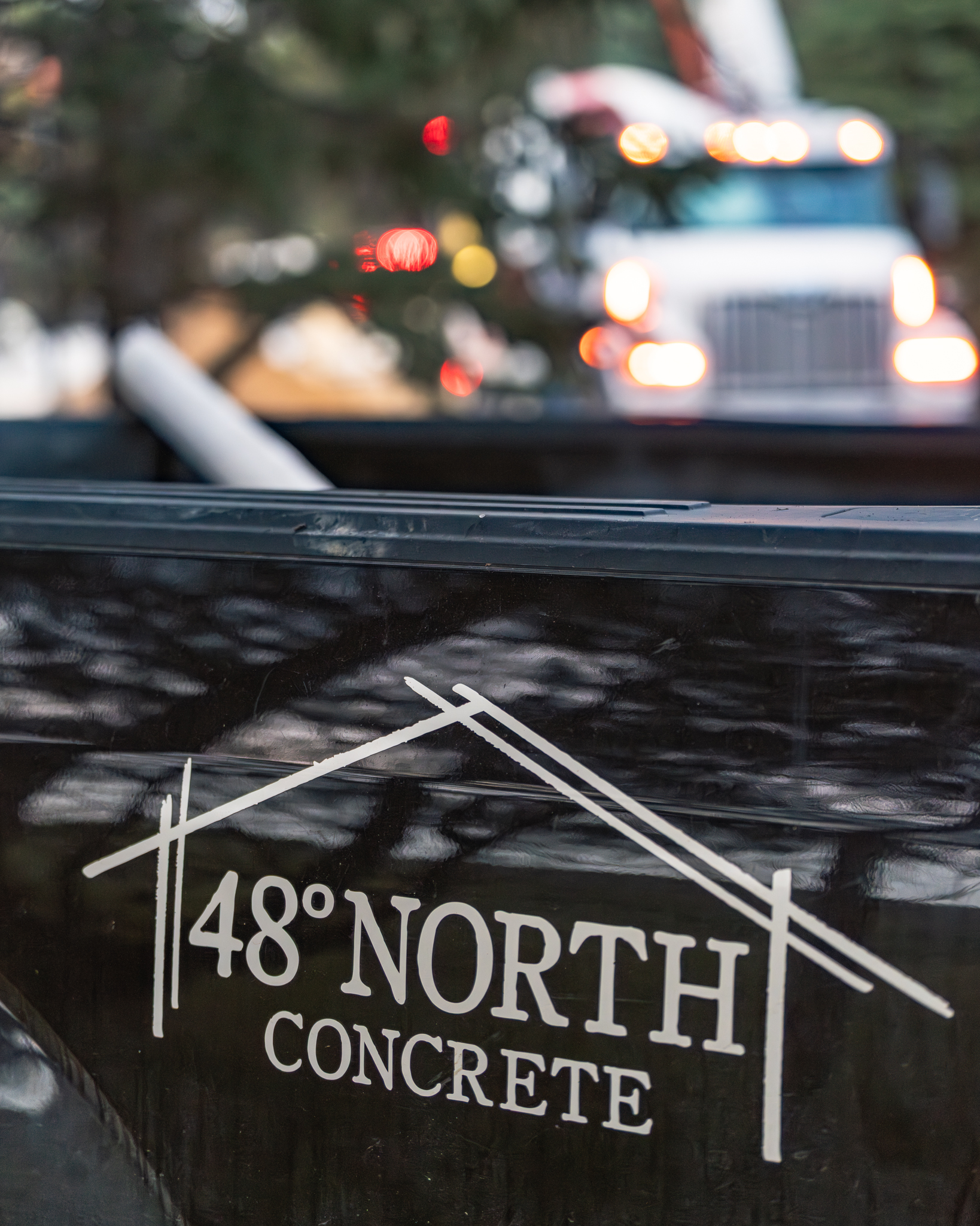 48 North Concrete company truck on the road