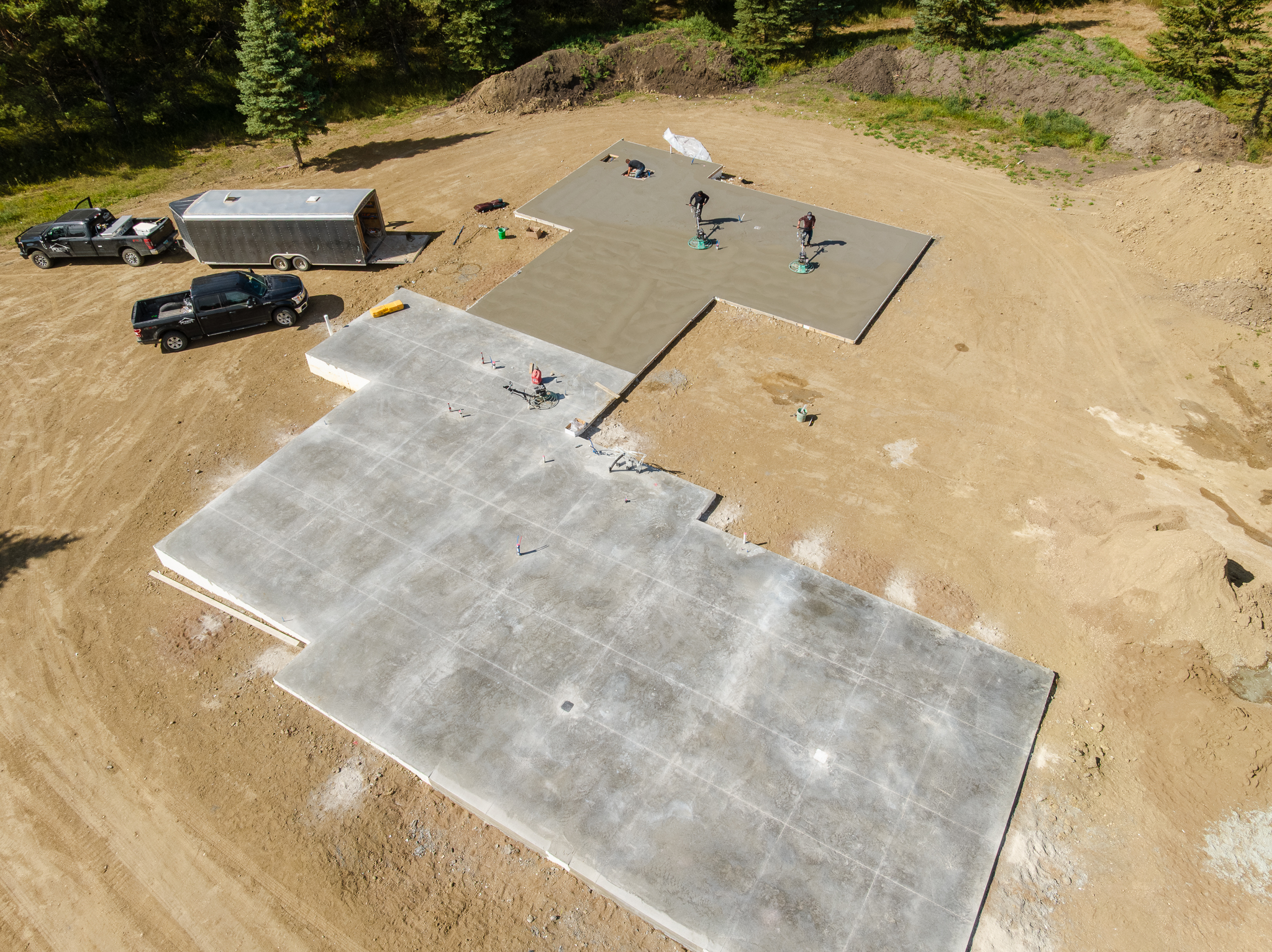 Aerial view of a finished concrete slab