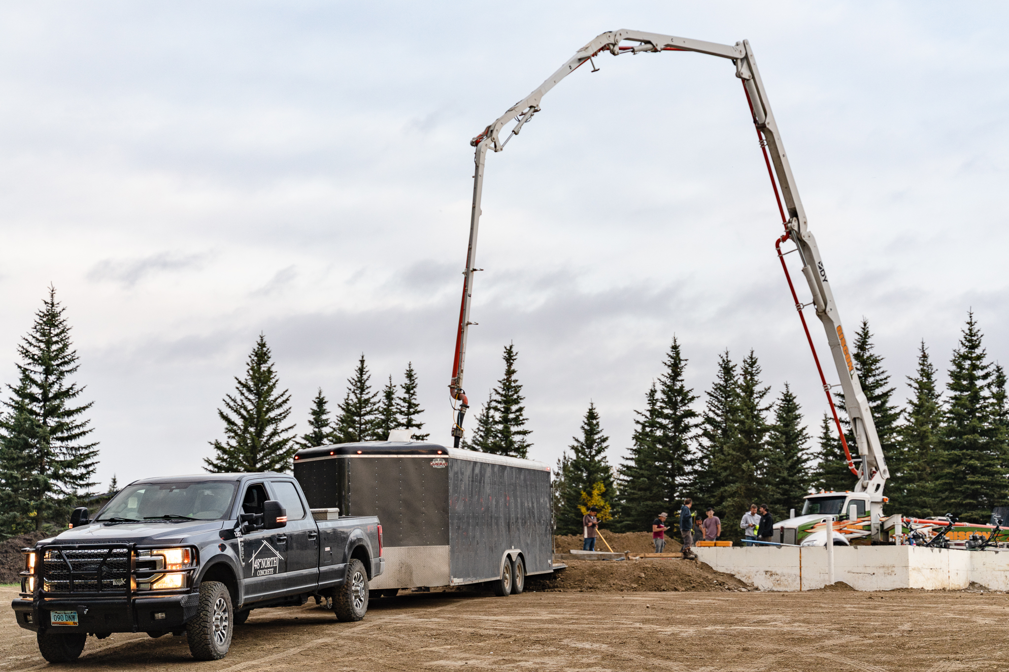 48 North Concrete pump truck and boom equipment